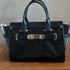 Authentic Coach Croc-embossed leather handbag